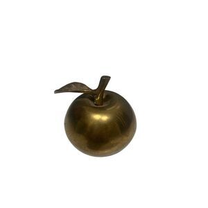 Solid Brass Apple Paperweight Or Decorative Accent